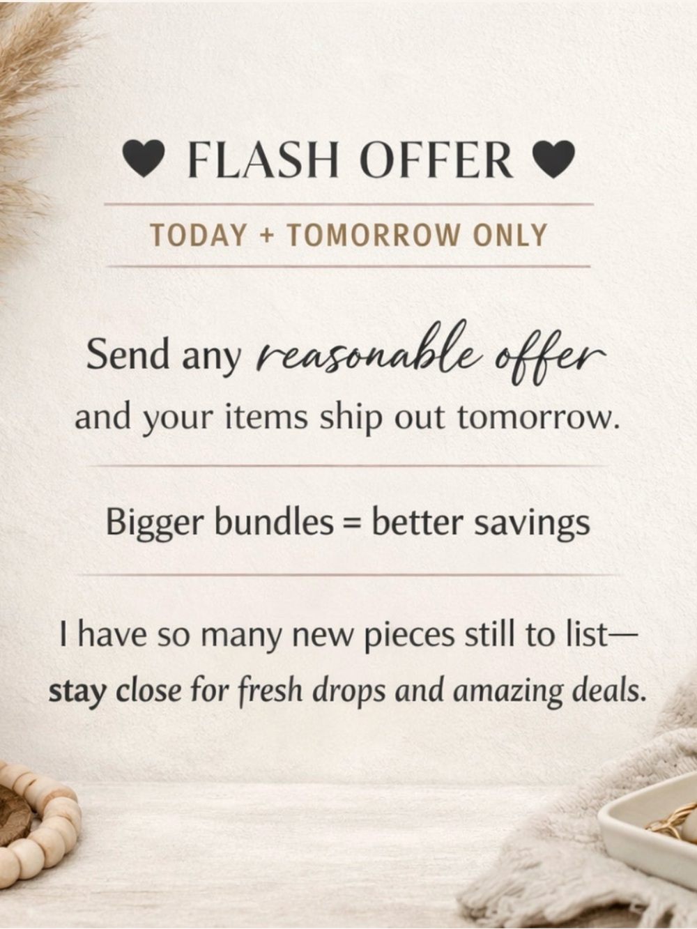 Flash Offer Tuesday and Wednesday
